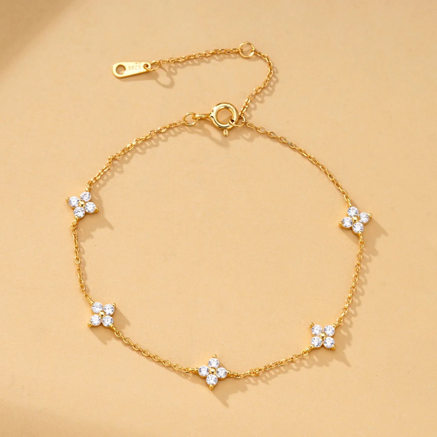 925 Sterling Silver Geometric Bead Bracelet