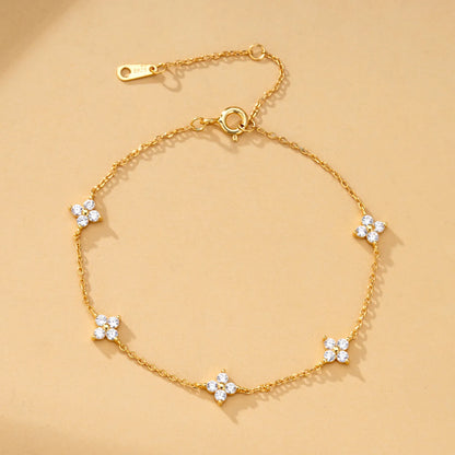 925 Sterling Silver Geometric Bead Bracelet
