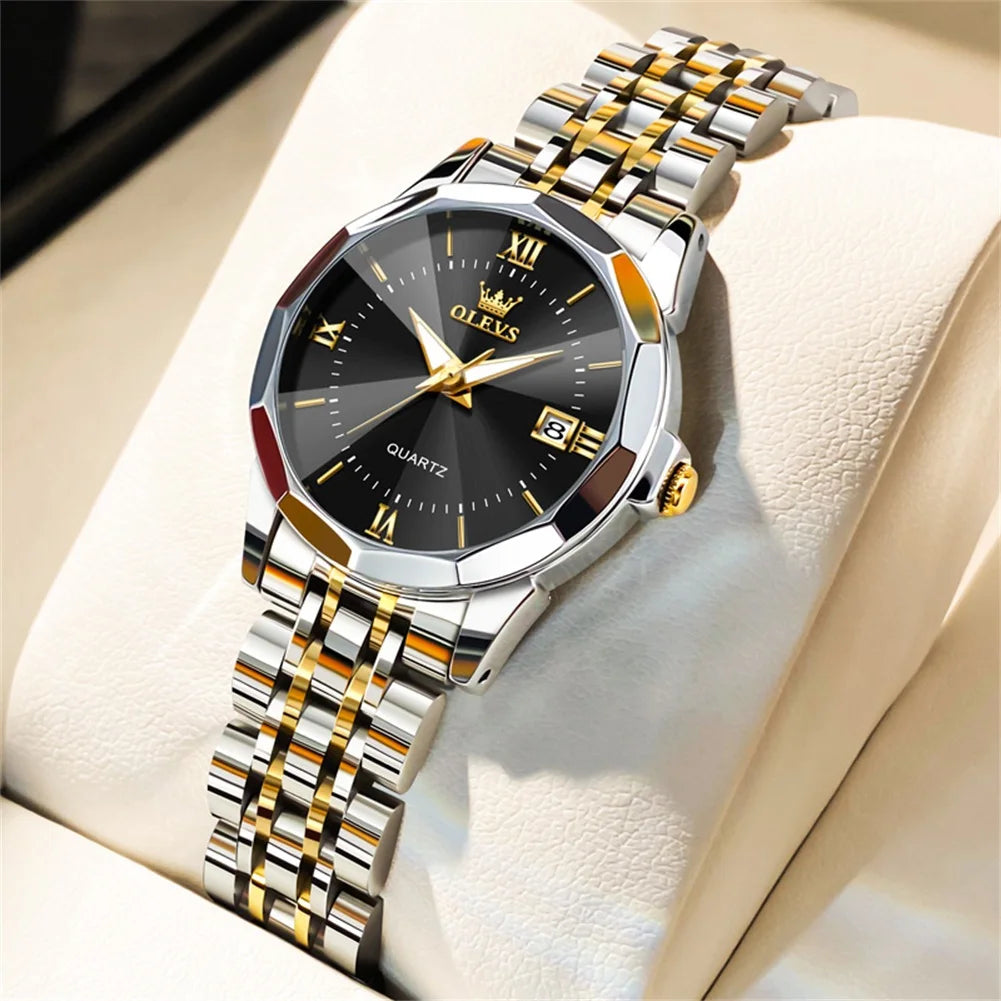 OLEVS 9931L Elegant Fashion Watch - Luxury, Waterproof, Stainless Steel, Luminous Date