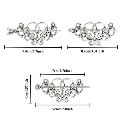 Celtic Knot Hair Stick – Retro Irish Style, Metal Alloy, Silver, 3 Styles