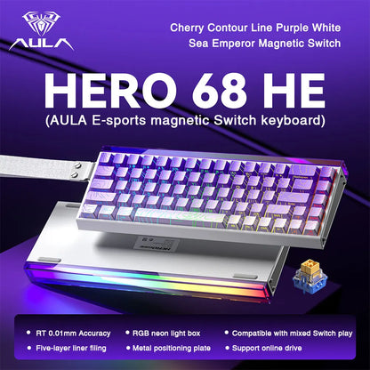 AULA HERO 68HE Magnetic Switch Keyboard - Rapid Trigger, 8K, Hot-Swap, RGB