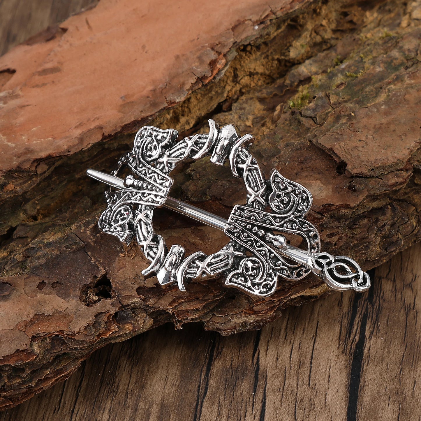 Celtic Knot Sweater Pin – Viking Style, Zinc Alloy, Silver, 3 Styles