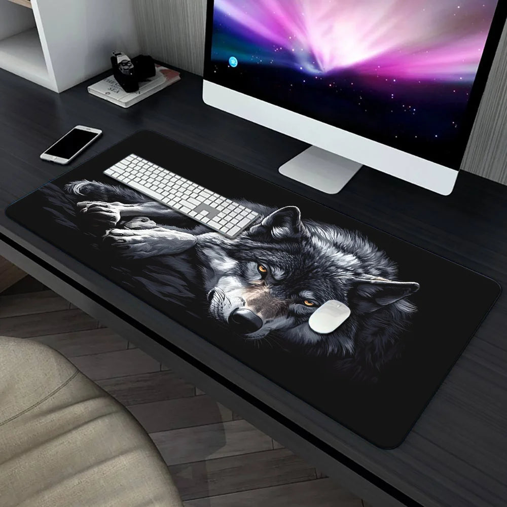 Large Wolf Mouse Pad - XXL Gaming Desk Mat 300x700x2mm