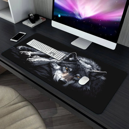 Large Wolf Mouse Pad - XXL Gaming Desk Mat 300x700x2mm