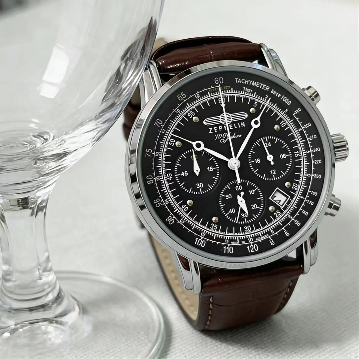 Men’s Three-Eye Quartz Watch with Stainless Steel Band
