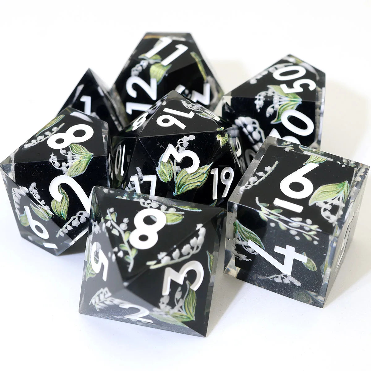 7-Piece Sharp Edge Resin DnD Dice Set – RPG Polyhedral