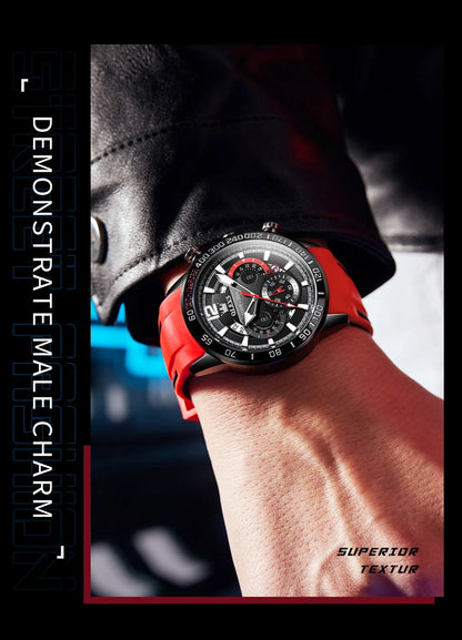 OLEVS 9936 Men's Watch - Luxury, Silicone Strap, Waterproof, Chronograph, Night Light