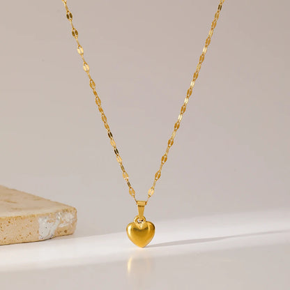 18K Gold Heart Love Jewelry Set - Necklace, Bracelet & Earrings