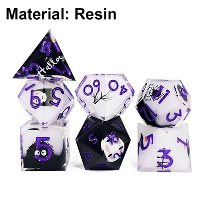 7-Piece Polyhedral Resin DnD Dice Set – Sharp Edge