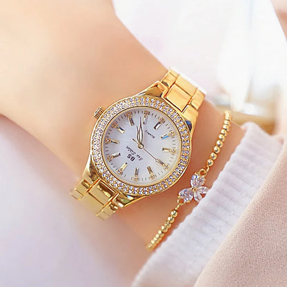Women’s Stainless Steel Quartz Watch, Gold and Silver Options