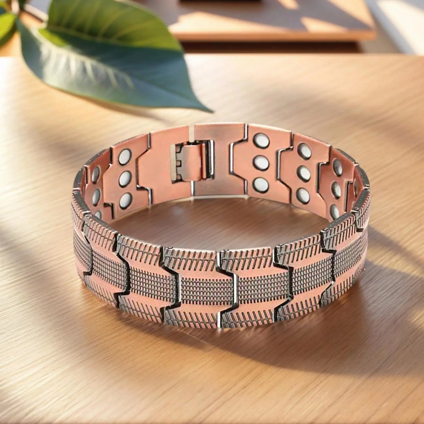 Men's Copper Magnetic Therapy Bracelet – 57 Magnets, Adjustable