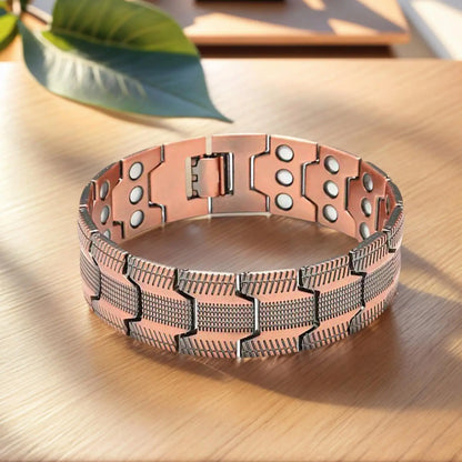 Men's Copper Magnetic Therapy Bracelet – 57 Magnets, Adjustable