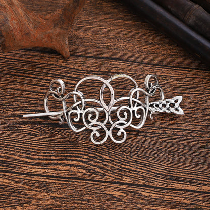 Celtic Knot Hair Stick – Retro Irish Style, Metal Alloy, Silver, 3 Styles