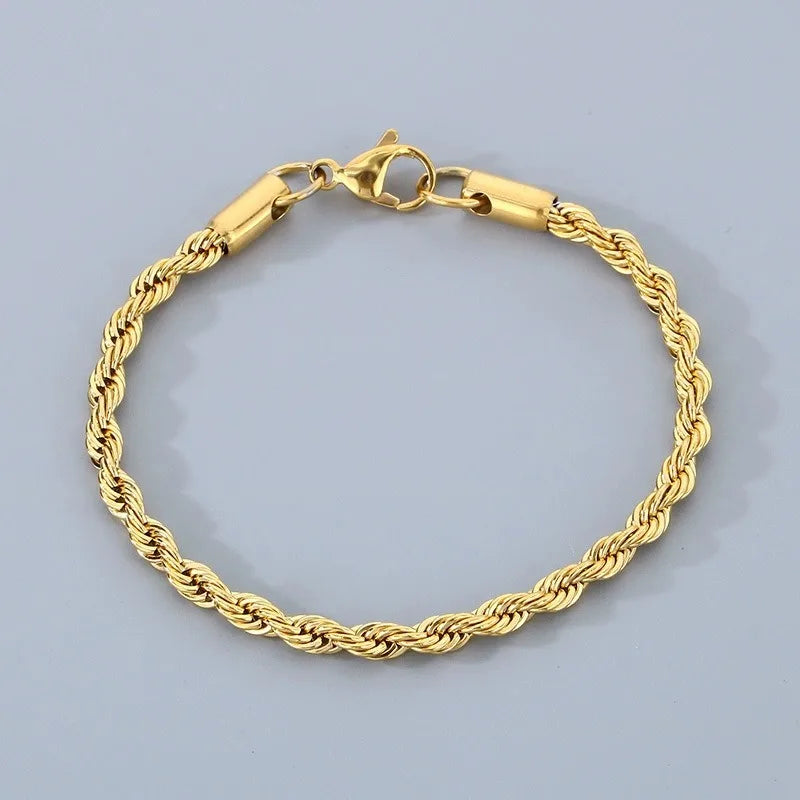 18K Gold Plated Sterling Silver Chain Bracelet