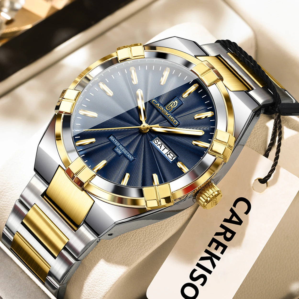 CAREKISO Military Watch - Waterproof Luminous Quartz with Date & Week
