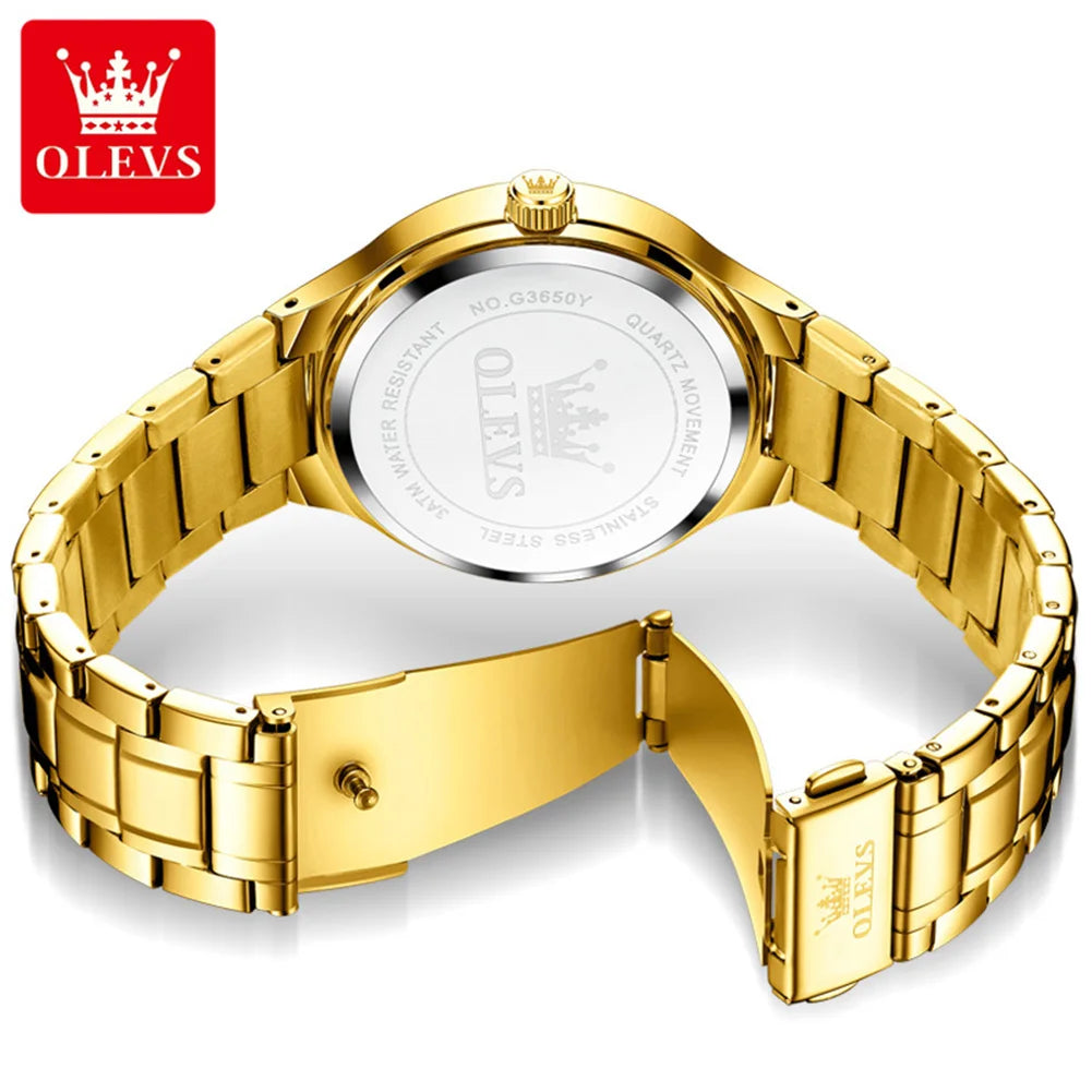 OLEVS 3650 Men’s Quartz Watch with Luminous Hands and Week Display