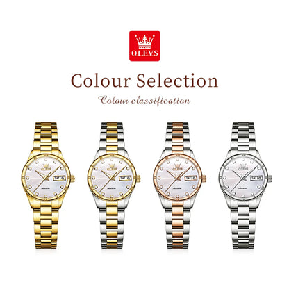 OLEVS Women's Automatic Mechanical Watch - Stainless Steel, Luminous, Waterproof