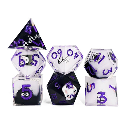 7-Piece Polyhedral Resin DnD Dice Set – Sharp Edge
