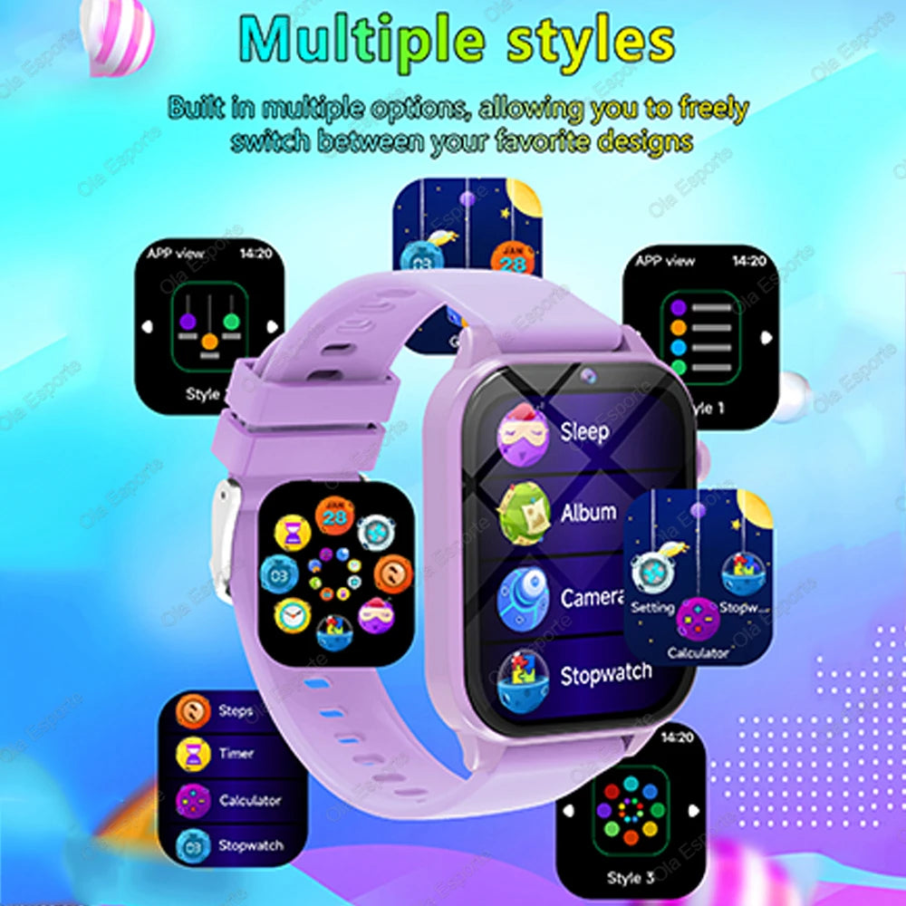Kids Smart Watch - 1.83" Display 18 Games Sleep Monitor Camera