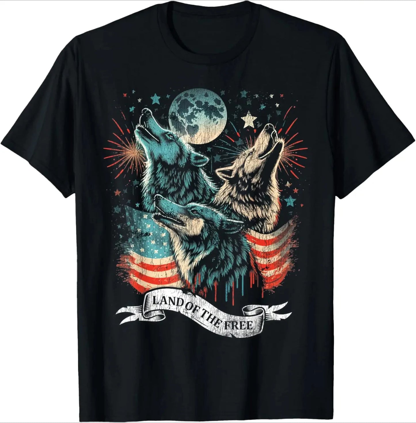 Moon Wolf T-Shirt - Cotton, Breathable, Lightweight, Spring/Summer, S-5XL