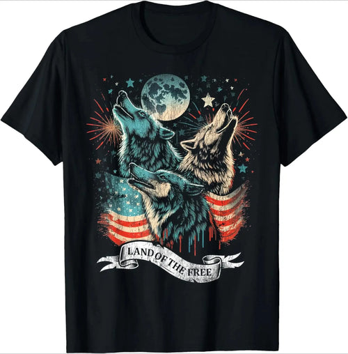 Moon Wolf T-Shirt - Cotton, Breathable, Lightweight, Spring/Summer, S-5XL