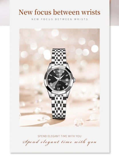 OLEVS 9931L Women's Watch - Elegant Fashion, Luxury, Waterproof, Stainless Steel, Luminous Date