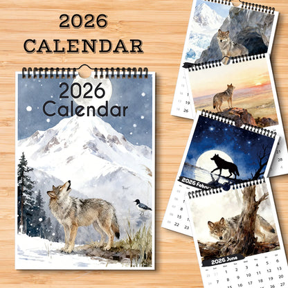 2026 Wolf Calendar - Home Decoration Date Viewing Gift