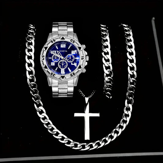 Men's Square Sports Watch - Luminous Quartz Watch Set