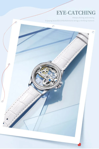 OLEVS 6699 Automatic Mechanical Watch - Transparent 40mm Big Dial, Bracelet Set, Luxury