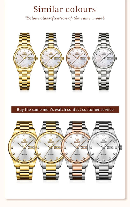 OLEVS 7030W Elegant Fashion Watch - Automatic Mechanical, Waterproof, Luminous Date Week