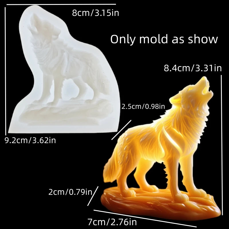 Wolf Howling Silicone Mold - Food Grade -40°C to +240°C