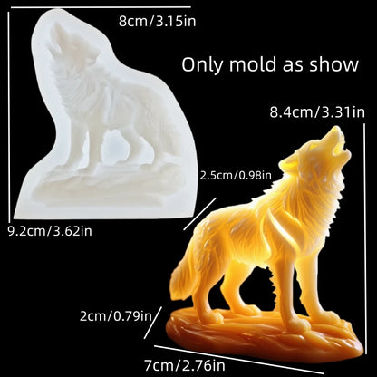 Wolf Howling Silicone Mold - Food Grade -40°C to +240°C