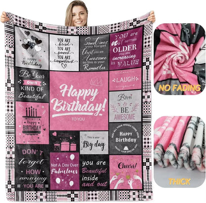 Printed Flannel Throw Blanket – 100% Polyester, Anti-Pill, Multi-Color