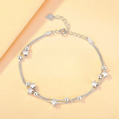 925 Sterling Silver Geometric Bead Bracelet