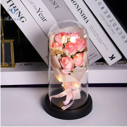 Eternal Rose Glass Dome with LED – Romantic Flower Gift, 6 Colors