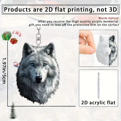 Wolf Head Acrylic Keychain - 30cm 2D Flat Ornament