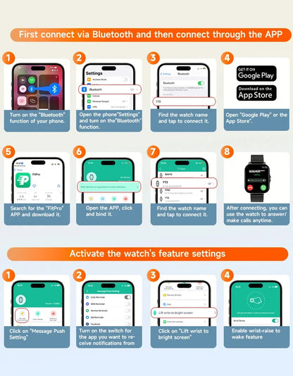 Smart Watch for Android - 1.44" Color Screen Bluetooth Call