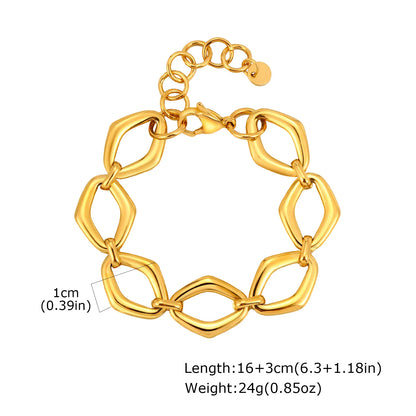 Gold Stainless Steel Chunky Link Chain Bracelet