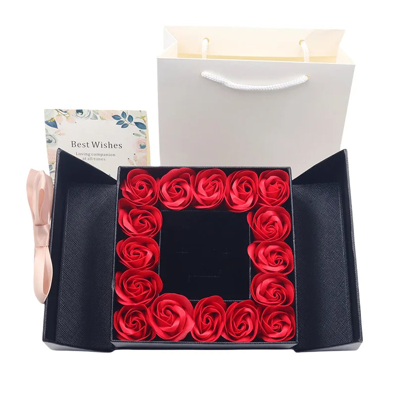 Heart and Sword Necklace - Rose Gift Box Set for Her