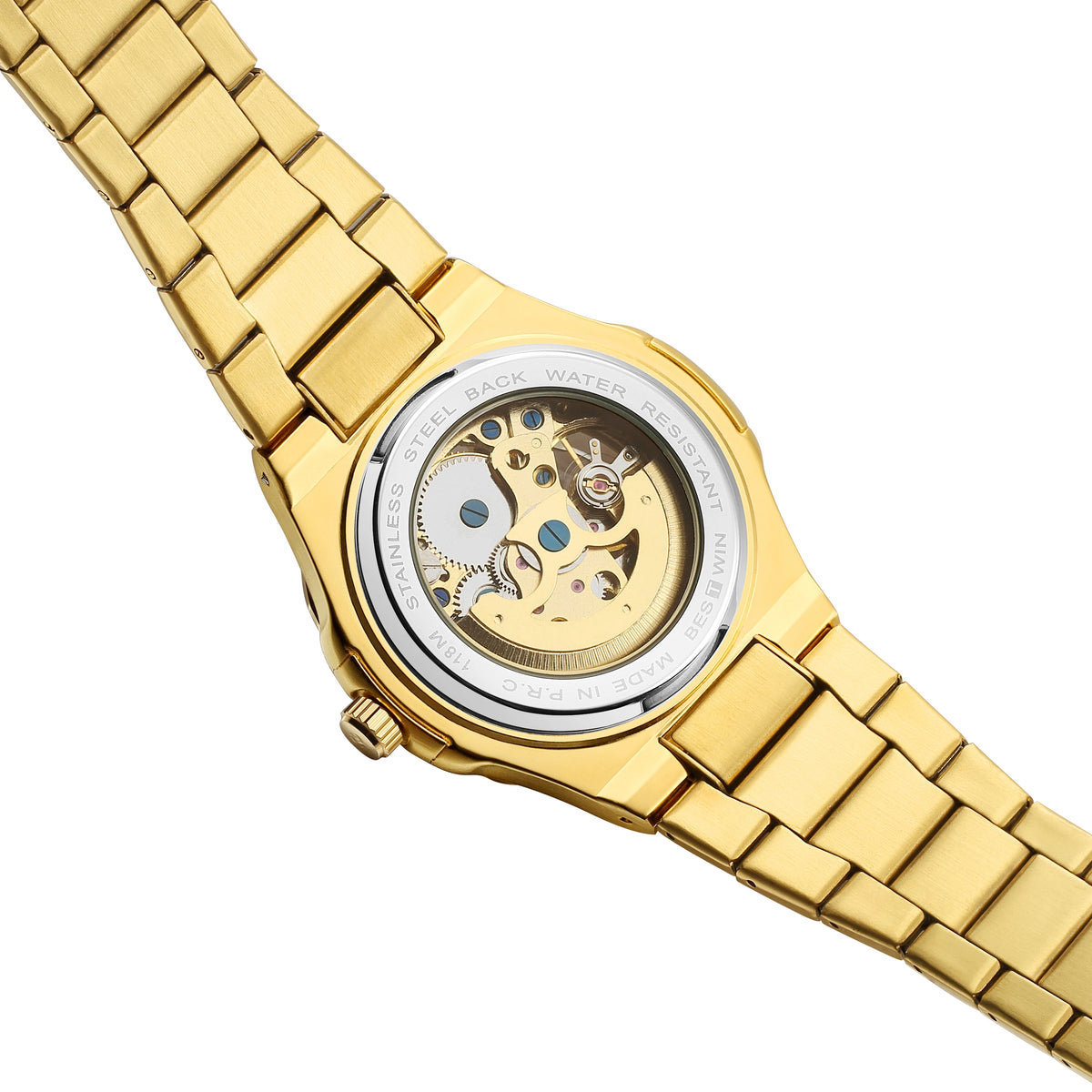 Gorben Automatic Skeleton Watch with Stainless Steel Band and Sapphire Crystal