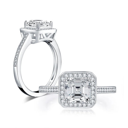 Moissanite Engagement Ring - 925 Sterling Silver