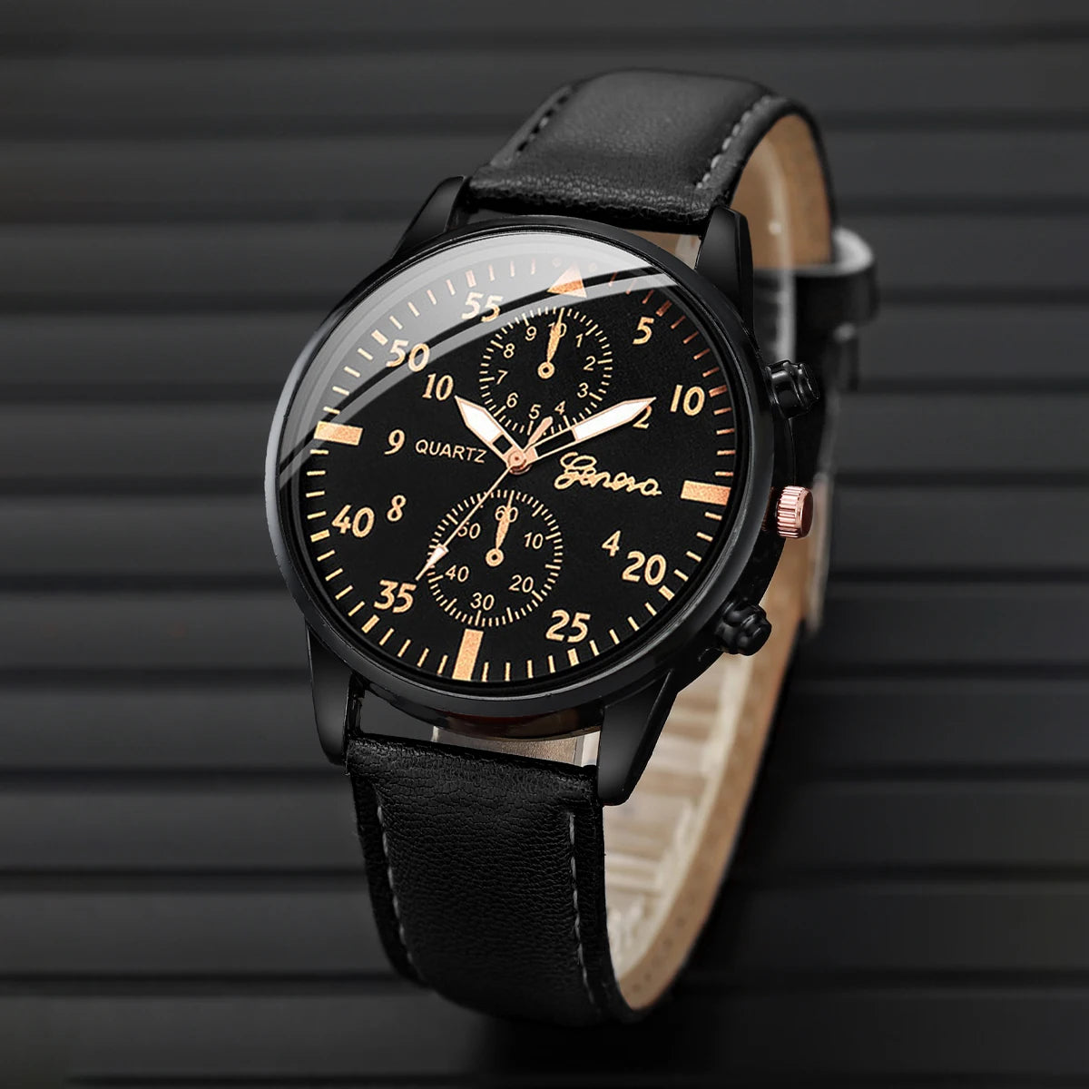 4pcs Women's Quartz Watch & Bracelet Set - Leather Band, Arabic Numeral, Fashion Casual, No Box