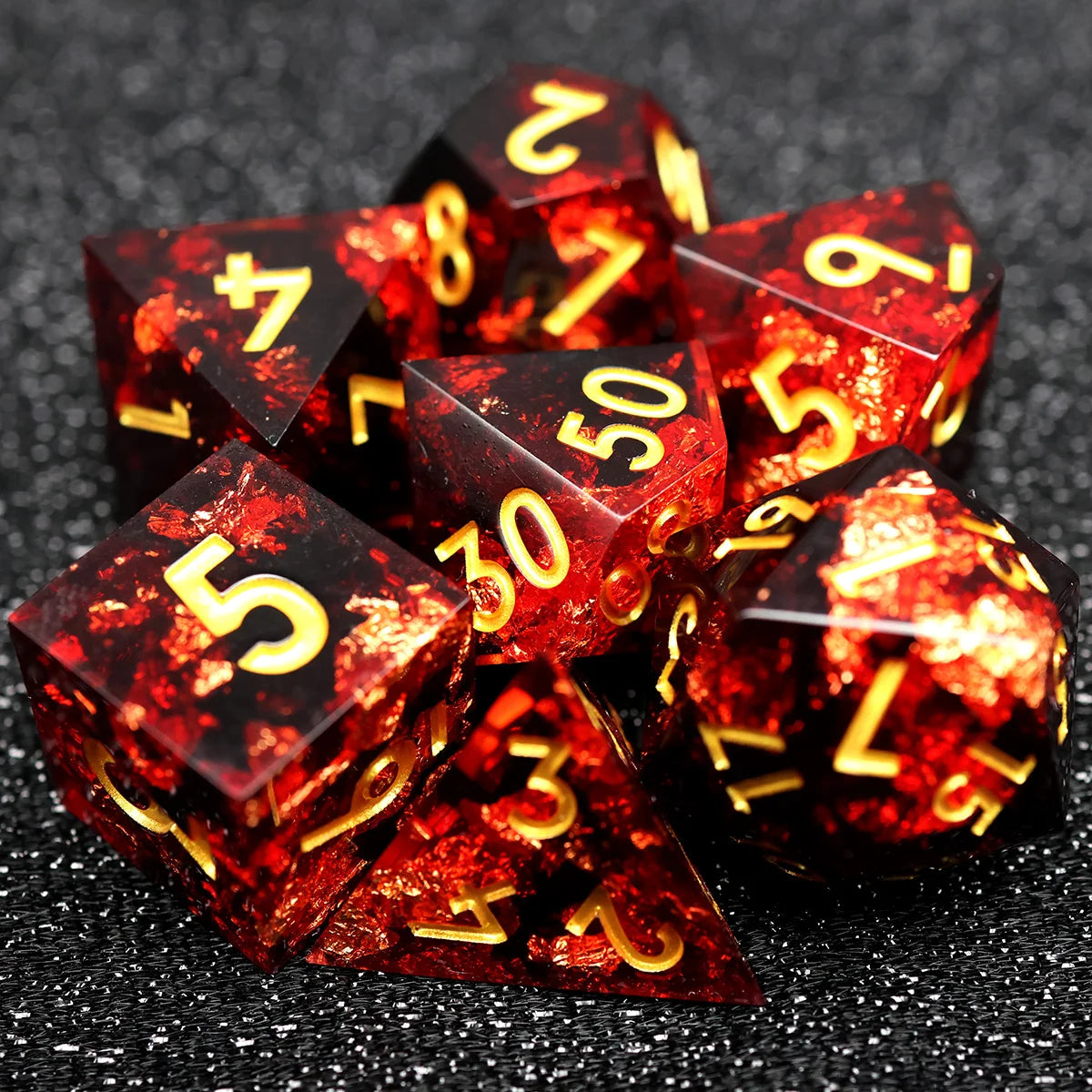 7-Piece Sharp Edge Resin DnD Dice Set – RPG Polyhedral