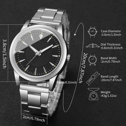 2pcs Couples Quartz Watch Set - Alloy, Numberless Dial, Fashion Casual, No Box