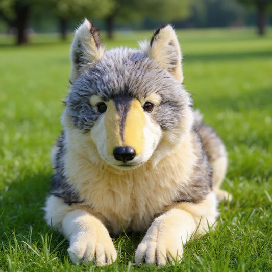 Ultra-Realistic Wolf Plush Toy - PP Cotton Soft Pillow Gift