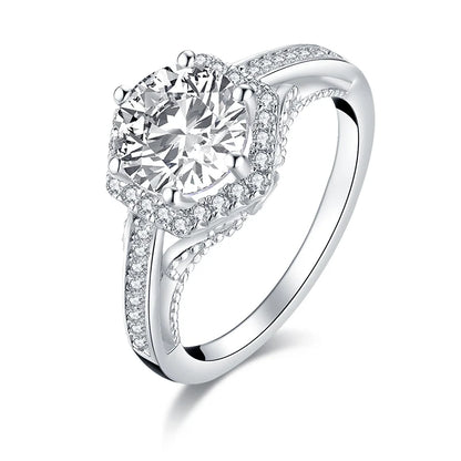 Moissanite Engagement Ring - 925 Sterling Silver