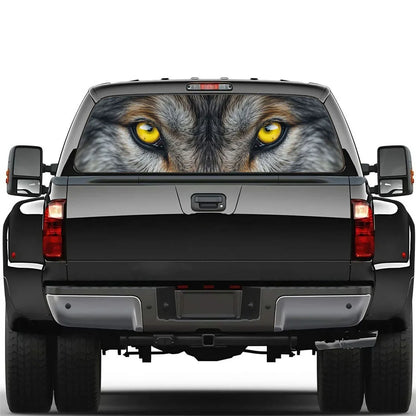 Wolf Face Tailgate Wrap - PVC Weatherproof Matte Car Sticker