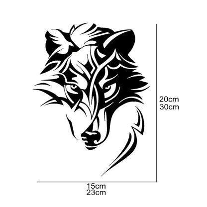 Wolf Head Car Sticker - PVC Vinyl 20x15cm & 30x23cm Decal