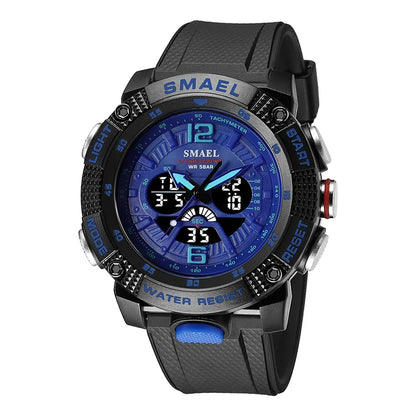 SMAEL 8058 Men’s Analog-Digital Sports Watch with Dual Time and Alarm