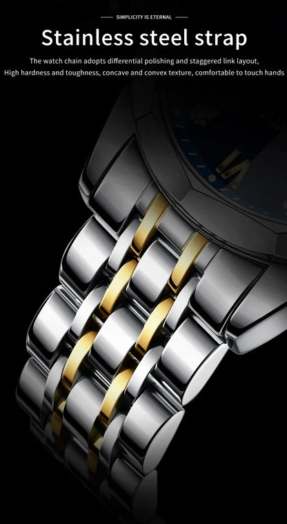 OLEVS 9931 Men's Watch - Rhombus Mirror, Waterproof, Luminous, Stainless Steel, Date Week